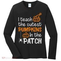 I Teach The Cutest Pumpkins in the Patch Halloween Teacher Women's Long Sleeve Shirt thumb 0
