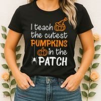 I Teach The Cutest Pumpkins in the Patch Halloween Teacher Women's T-Shirt thumb 2