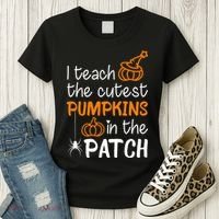 I Teach The Cutest Pumpkins in the Patch Halloween Teacher Women's T-Shirt thumb 3