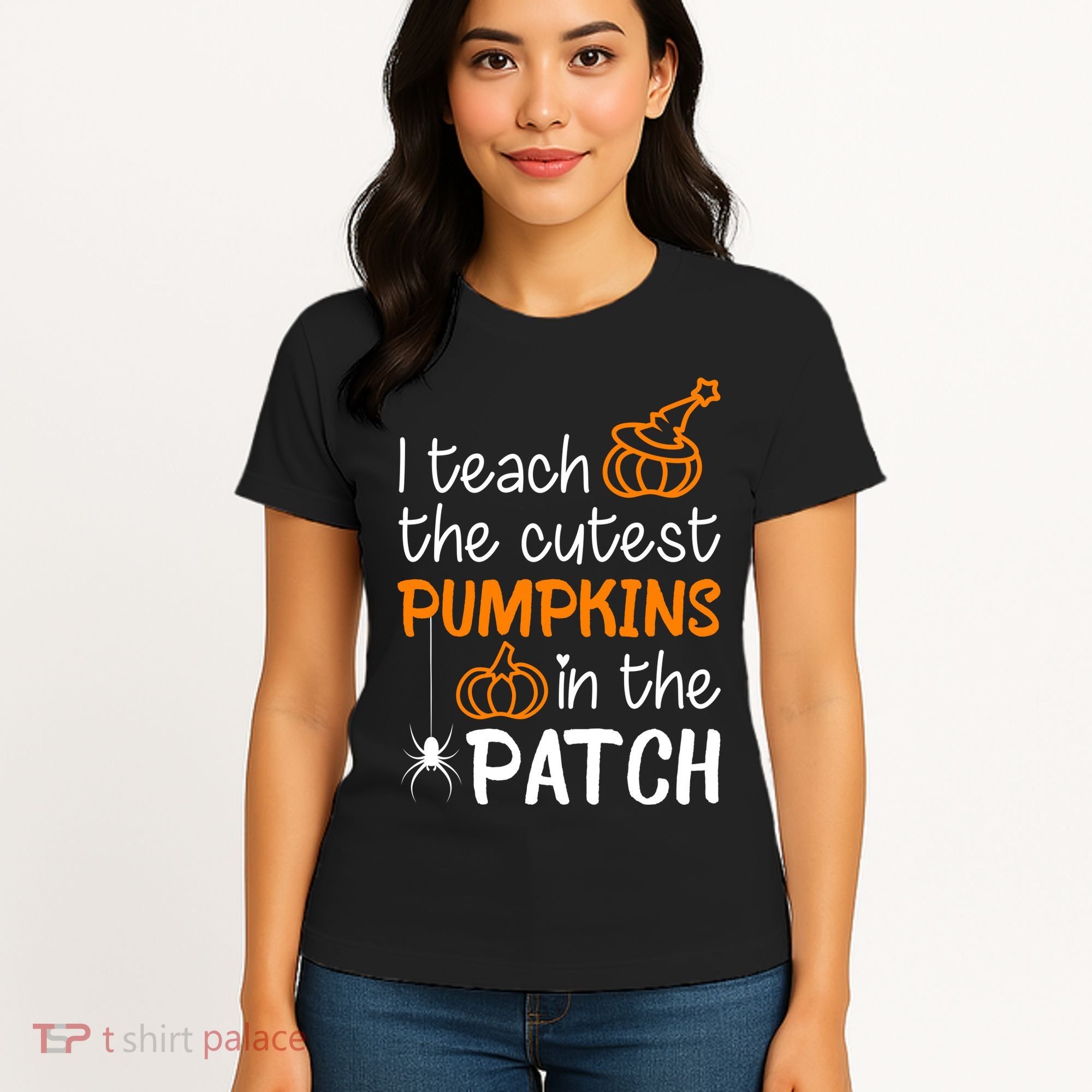 I Teach The Cutest Pumpkins in the Patch Halloween Teacher Women's T-Shirt