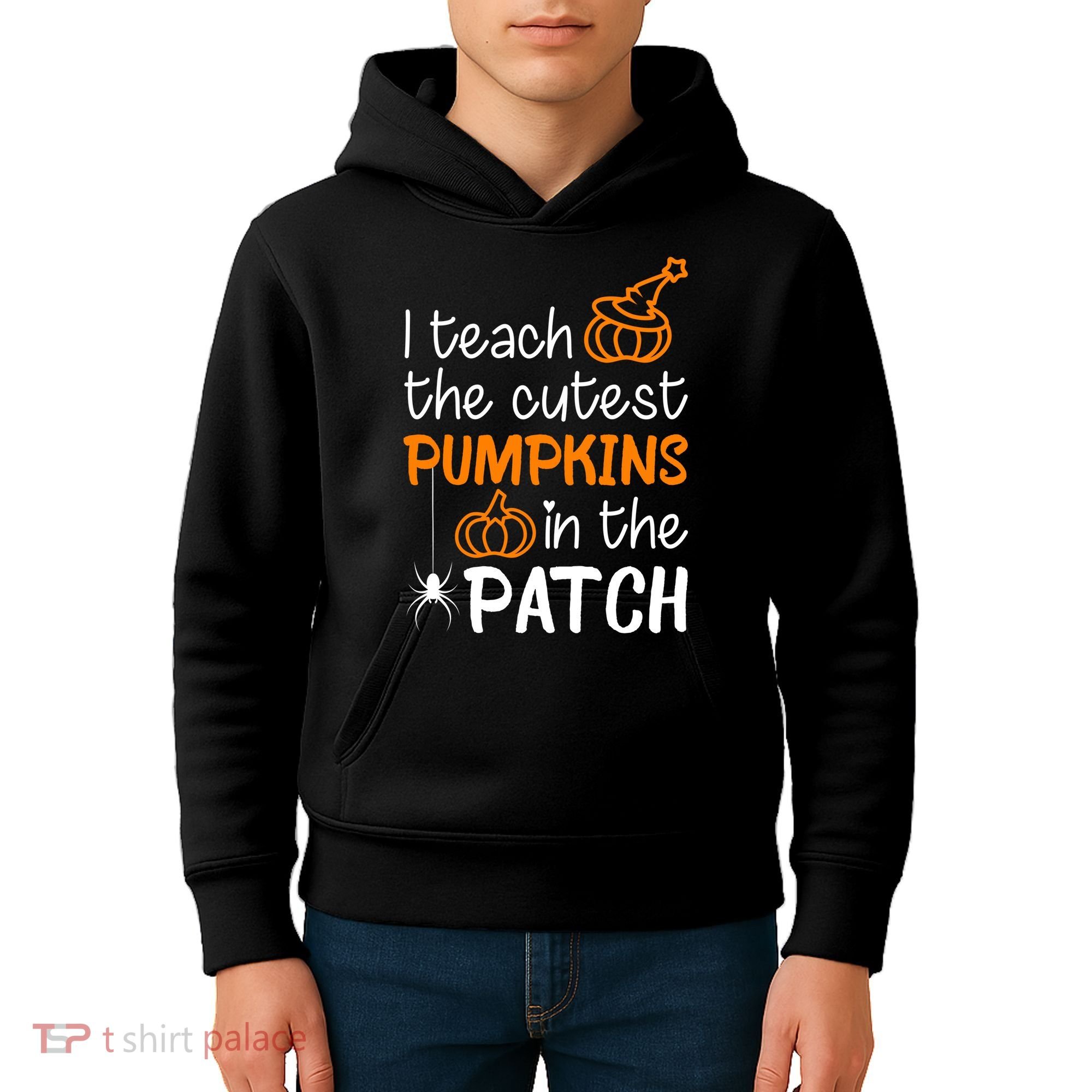 I Teach The Cutest Pumpkins in the Patch Halloween Teacher Kids Hoodie