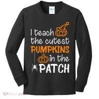 I Teach The Cutest Pumpkins in the Patch Halloween Teacher Kids Long Sleeve Shirt thumb 0