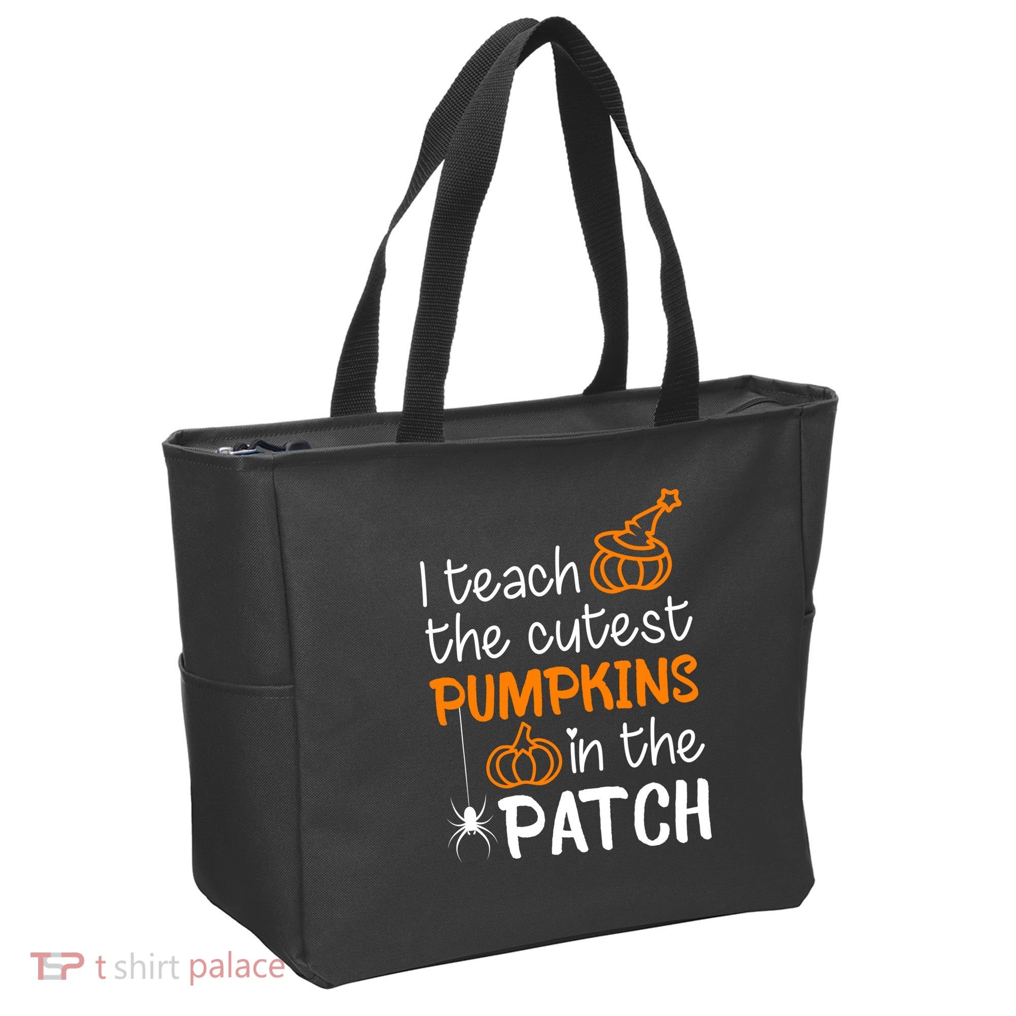 I Teach The Cutest Pumpkins in the Patch Halloween Teacher Tote Bag