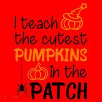 I Teach The Cutest Pumpkins in the Patch Halloween Teacher Santa Hat thumb 1