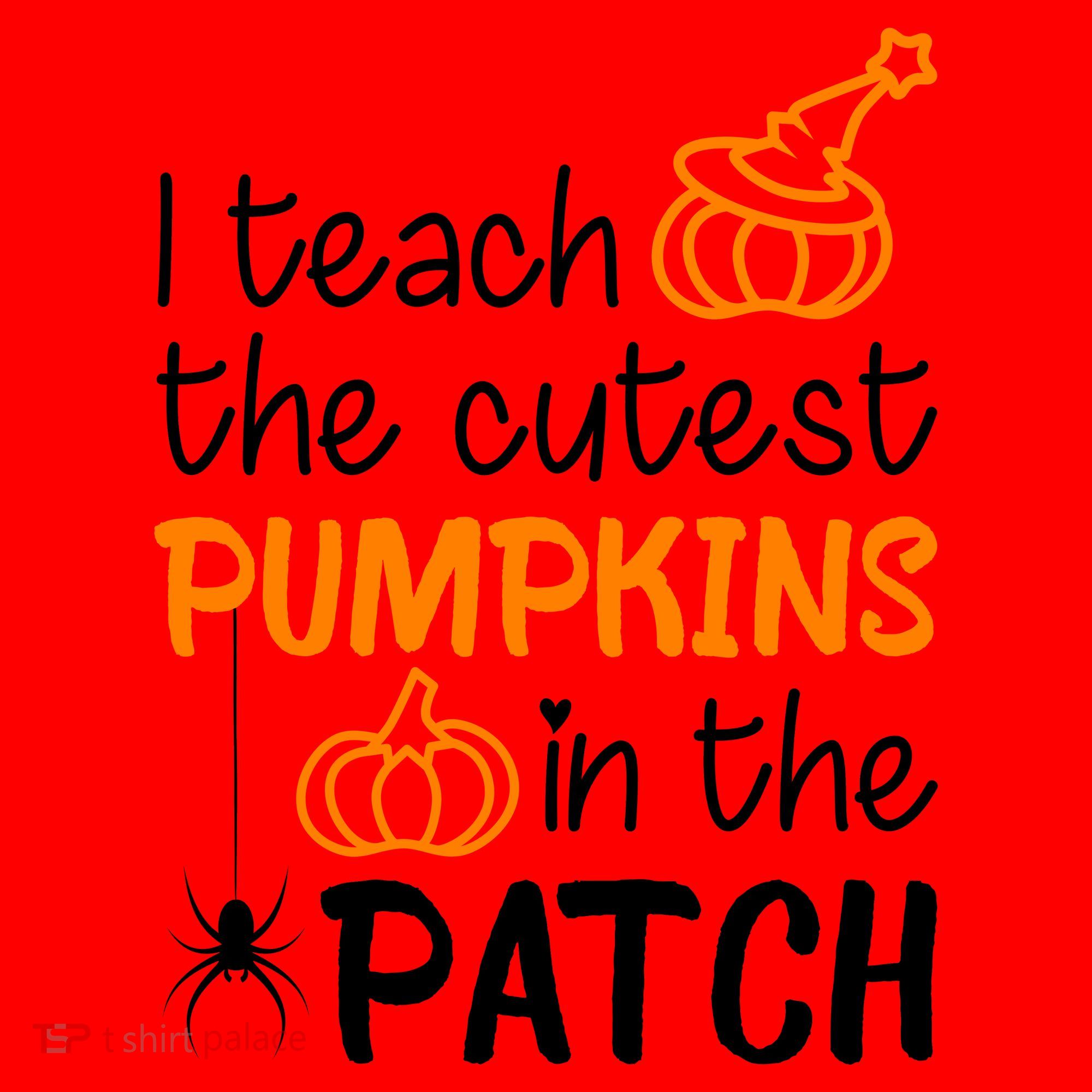 I Teach The Cutest Pumpkins in the Patch Halloween Teacher Santa Hat