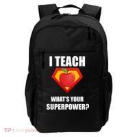 I Teach What Your Superpower? Funny Teacher Backpack thumb 0