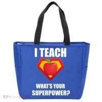 I Teach What Your Superpower? Funny Teacher Tote Bag thumb 0