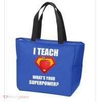 I Teach What Your Superpower? Funny Teacher Tote Bag thumb 3