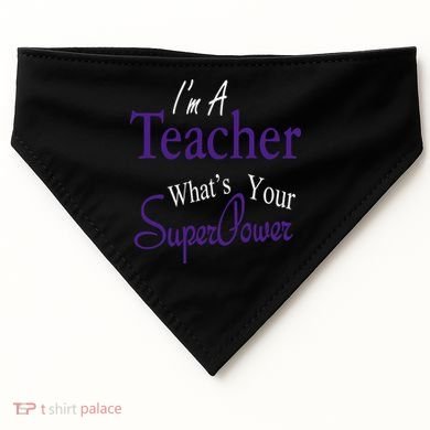 I Teach What's Your Super Power USA-Made Doggie Bandana