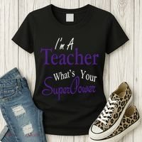 I Teach What's Your Super Power Women's T-Shirt thumb 3