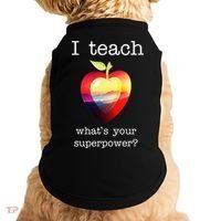 I Teach What's Your Superpower? Teachers Apple Doggie Tank thumb 0