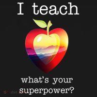I Teach What's Your Superpower? Teachers Apple Apron thumb 3