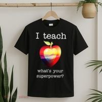 I Teach What's Your Superpower? Teachers Apple T-Shirt thumb 2