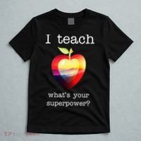 I Teach What's Your Superpower? Teachers Apple T-Shirt thumb 5