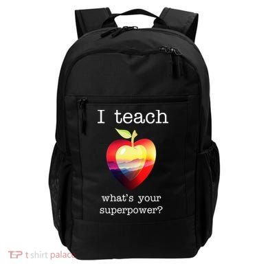 I Teach What's Your Superpower? Teachers Apple Backpack