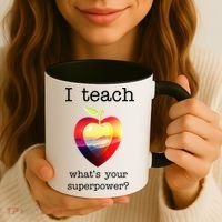 I Teach What's Your Superpower? Teachers Apple Coffee Mug thumb 3