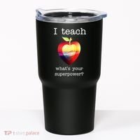 I Teach What's Your Superpower? Teachers Apple Tumbler thumb 0