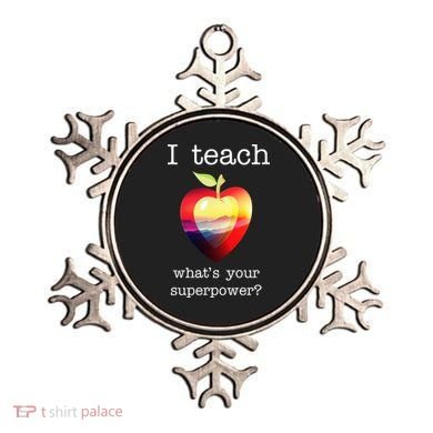 I Teach What's Your Superpower? Teachers Apple Ornament
