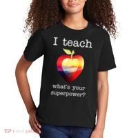 I Teach What's Your Superpower? Teachers Apple Kids T-Shirt thumb 2