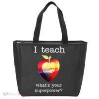I Teach What's Your Superpower? Teachers Apple Tote Bag thumb 0