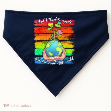 I Think To Myself What A Wonderful World USA-Made Doggie Bandana