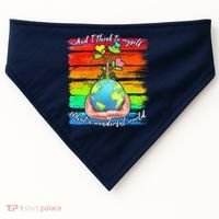 I Think To Myself What A Wonderful World USA-Made Doggie Bandana thumb 0