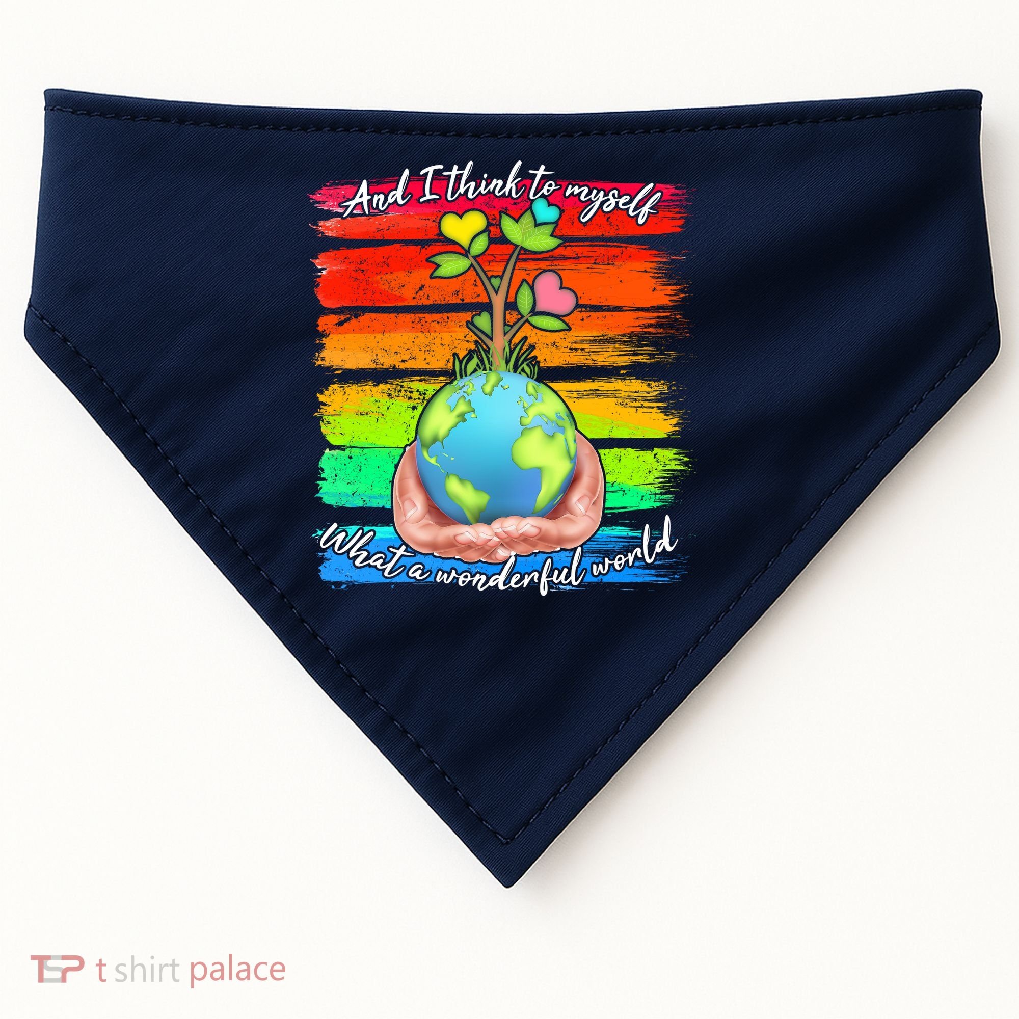 I Think To Myself What A Wonderful World USA-Made Doggie Bandana