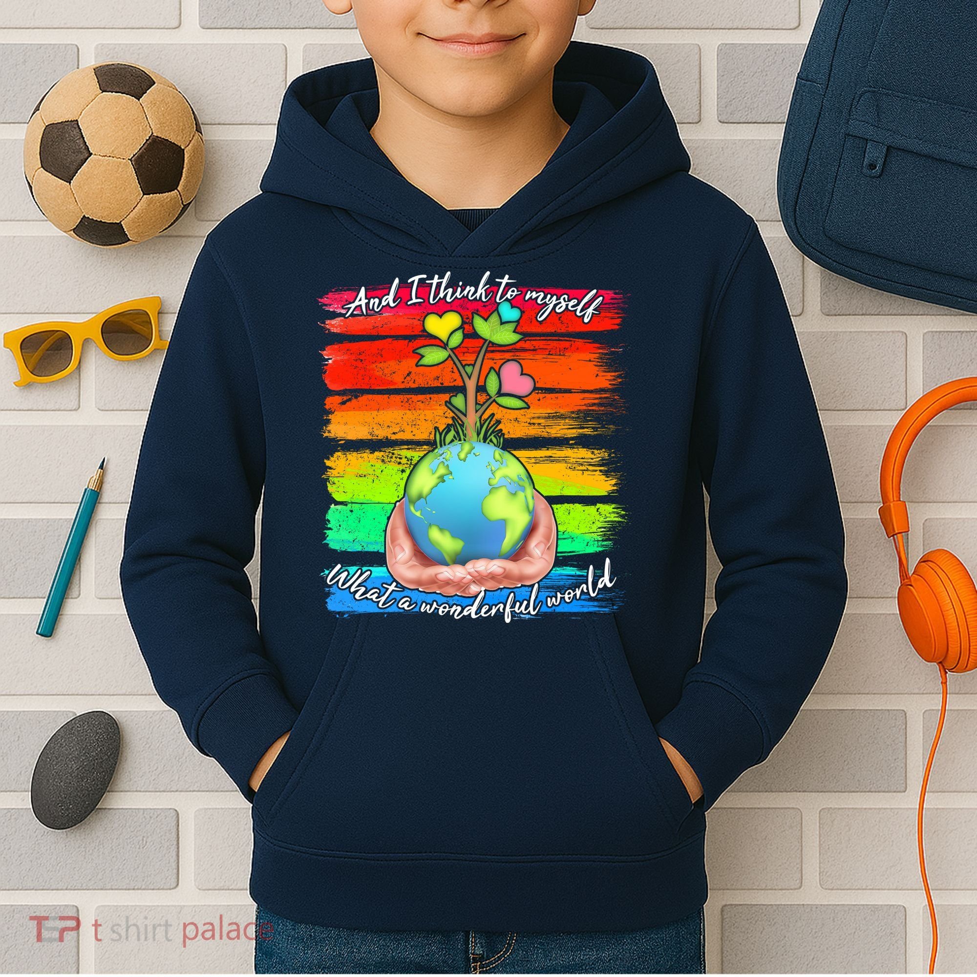 I Think To Myself What A Wonderful World Kids Hoodie