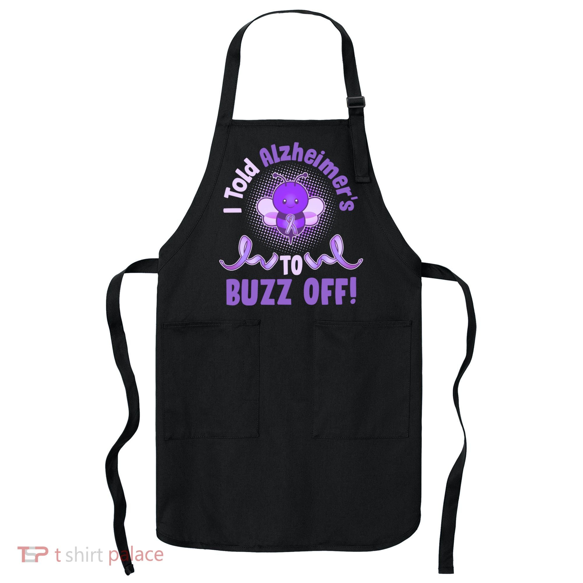 I Told Alzheimer's To Buzz Off Purple Ribbon Bee Apron