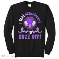 I Told Alzheimer's To Buzz Off Purple Ribbon Bee Sweatshirt thumb 0