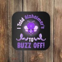 I Told Alzheimer's To Buzz Off Purple Ribbon Bee Coaster thumb 0