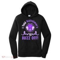 I Told Alzheimer's To Buzz Off Purple Ribbon Bee Women's Hoodie thumb 0