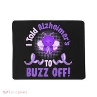 I Told Alzheimer's To Buzz Off Purple Ribbon Bee Mousepad thumb 0