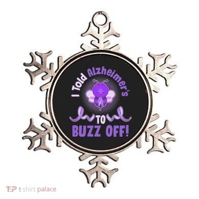 I Told Alzheimer's To Buzz Off Purple Ribbon Bee Ornament