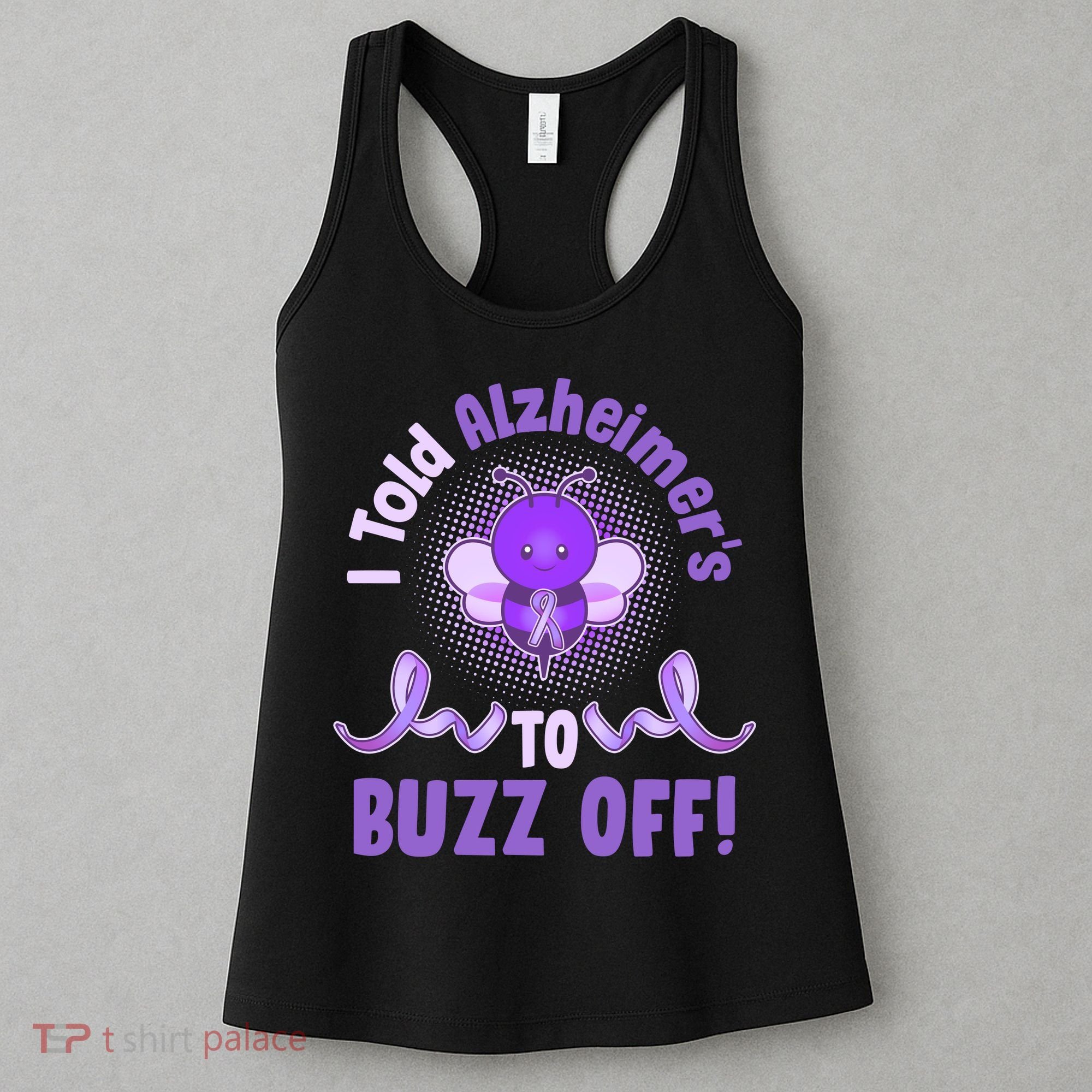 I Told Alzheimer's To Buzz Off Purple Ribbon Bee Women's Tank Top