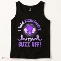 I Told Alzheimer's To Buzz Off Purple Ribbon Bee Tank Top thumb 2