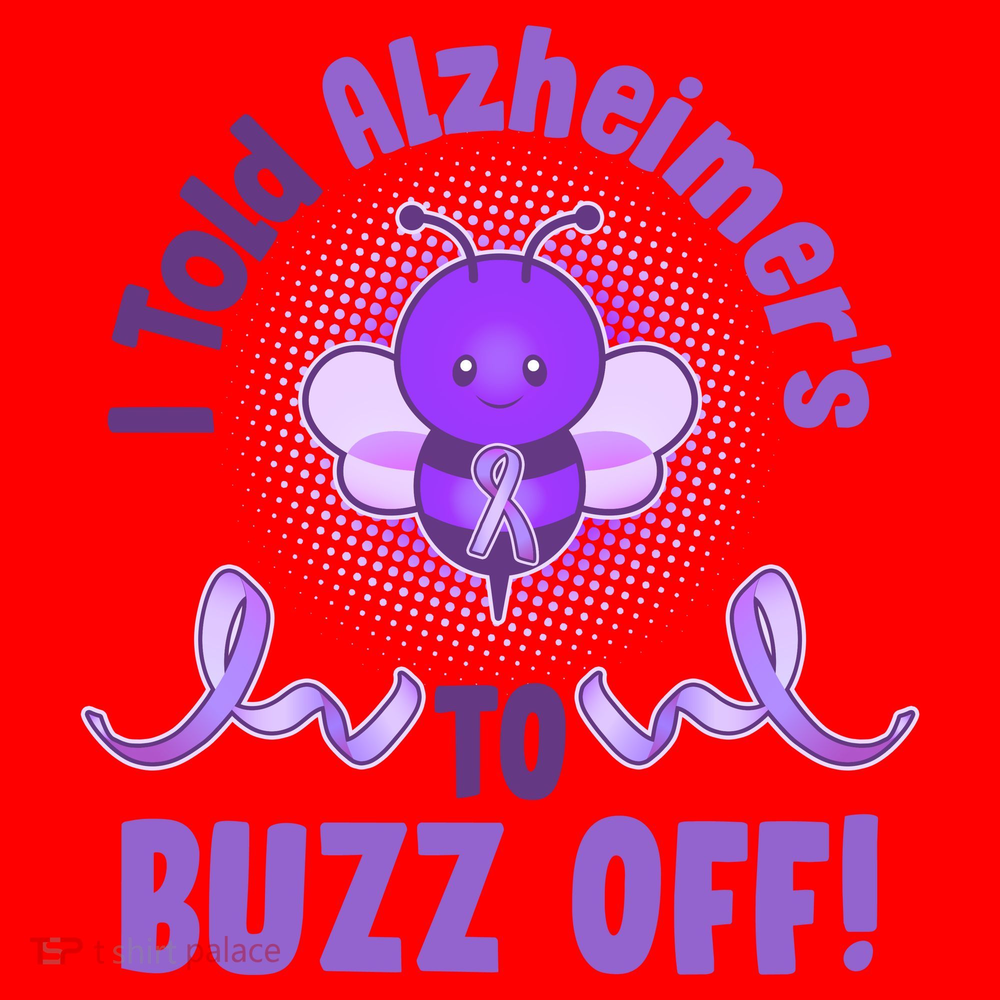 I Told Alzheimer's To Buzz Off Purple Ribbon Bee Santa Hat