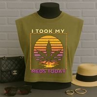 I Took My Meds Today Medical Marijuana Garment-Dyed Women's Muscle Tee thumb 3