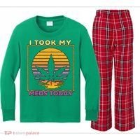 I Took My Meds Today Medical Marijuana Kids Long Sleeve Plaid Pajama Set thumb 0