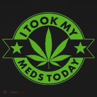 I Took My Meds Today Weed Emblem USA-Made Doggie Bandana thumb 2