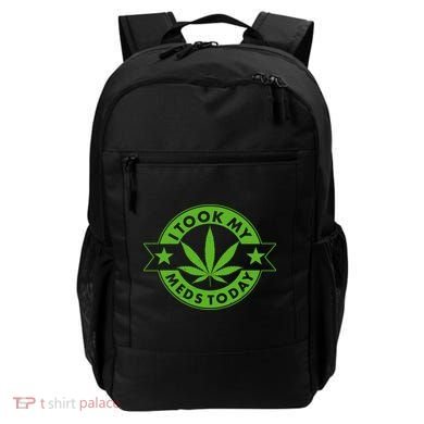 I Took My Meds Today Weed Emblem Backpack