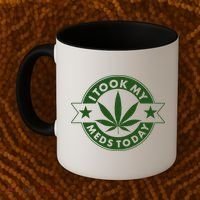 I Took My Meds Today Weed Emblem Coffee Mug thumb 2