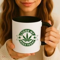 I Took My Meds Today Weed Emblem Coffee Mug thumb 3