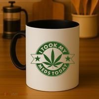 I Took My Meds Today Weed Emblem Coffee Mug thumb 4
