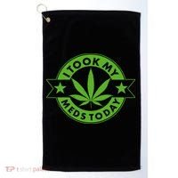 I Took My Meds Today Weed Emblem Golf Towel thumb 0