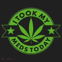 I Took My Meds Today Weed Emblem Golf Towel thumb 3
