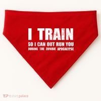 I Train So I Can Out Run You During A Zombie Apocalypse USA-Made Doggie Bandana thumb 0