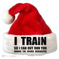 I Train So I Can Out Run You During A Zombie Apocalypse Santa Hat thumb 0