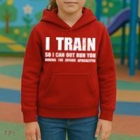 I Train So I Can Out Run You During A Zombie Apocalypse Kids Hoodie thumb 3