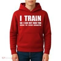 I Train So I Can Out Run You During A Zombie Apocalypse Kids Hoodie thumb 4